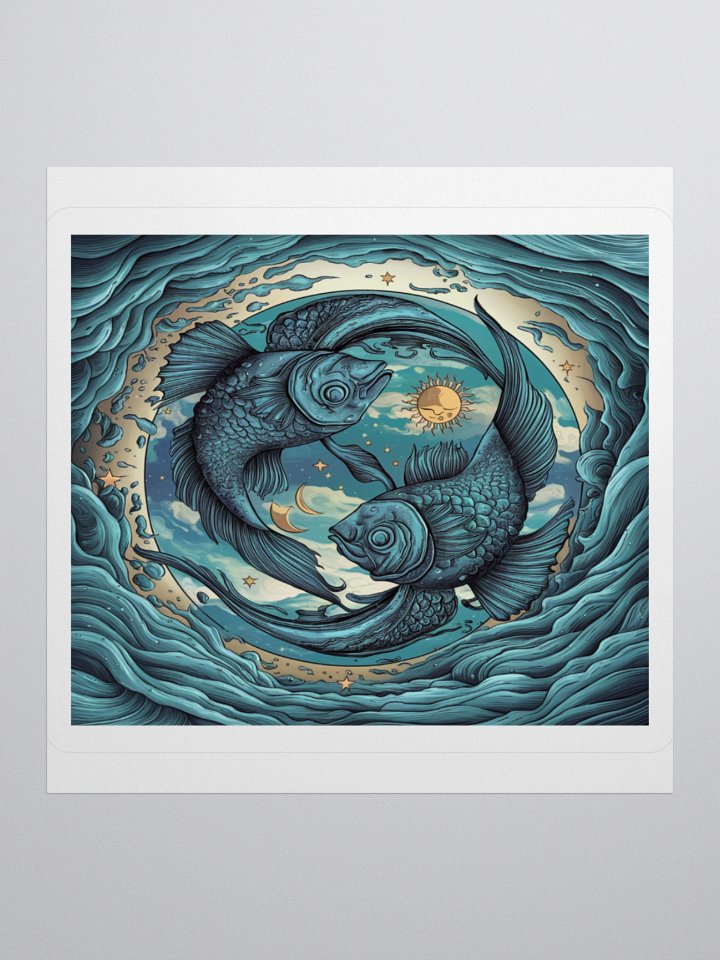 Exclusive Pisces Yin-Yang Fish Sticker - Perfect for Astrology Lovers! product image (2)
