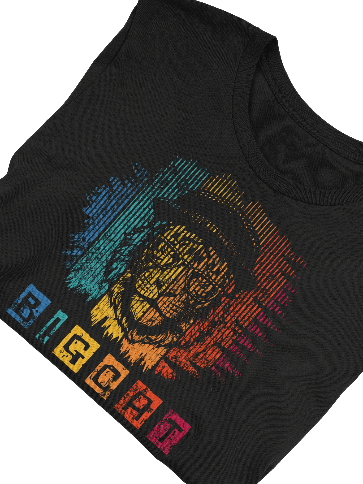 Big Cat Retro Style Graphic Tee – Best Father's Day Gift - Cool Lion with Hat & Glasses product image (5)