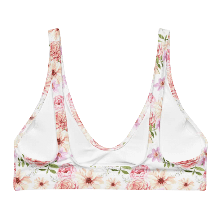 Watercolour Floral Pattern Padded Bikini Top - V6 product image (2)