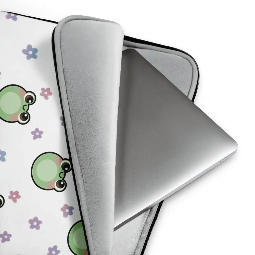 Froggy Pattern Laptop Sleeve (White Background) product image (4)