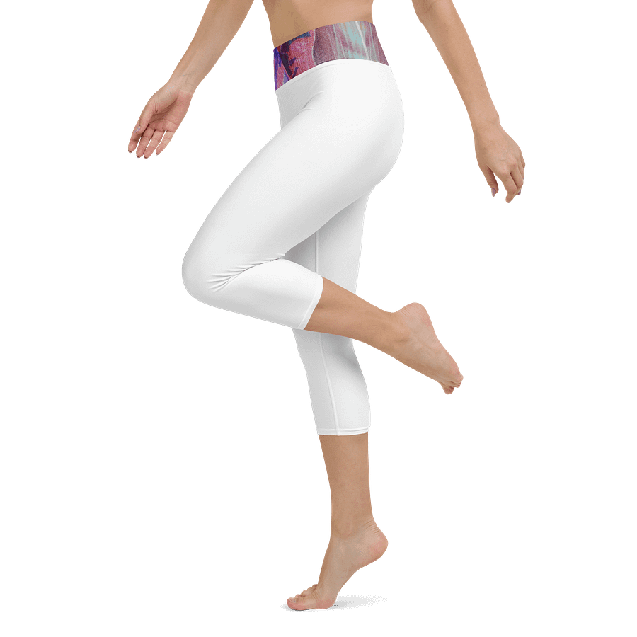 Paradise Breeze White Yoga Capri Leggings product image (5)