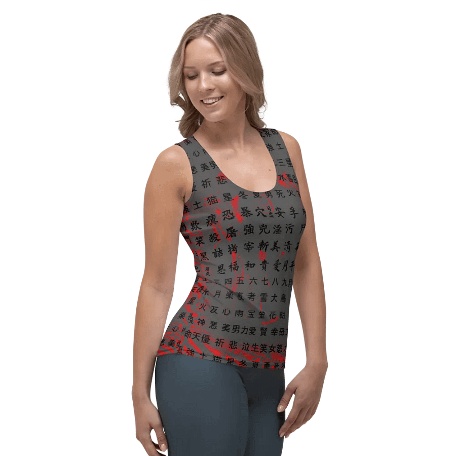 Customizable Chinese Characters - Red Swirls | All-Over Print Tank Top product image (6)