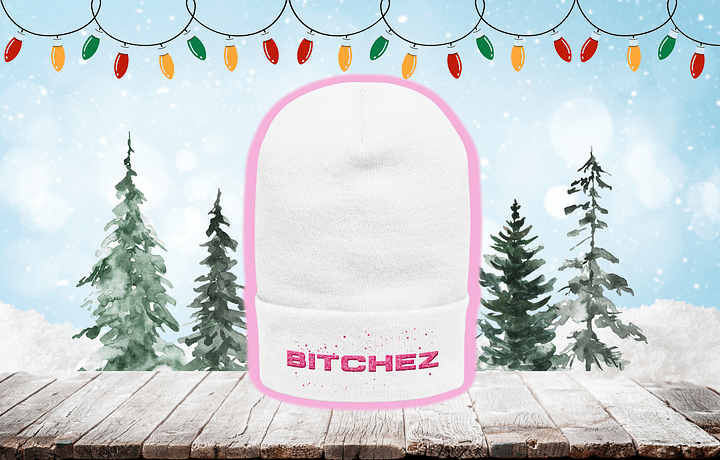 'Tis the Season Beanie (Pink Text) product image (6)