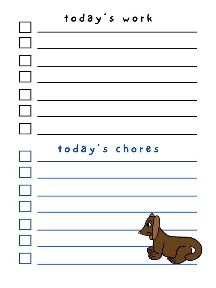 Cute Cartoon Corgi Laminated To Do List with Dry Erase Marker product image (2)