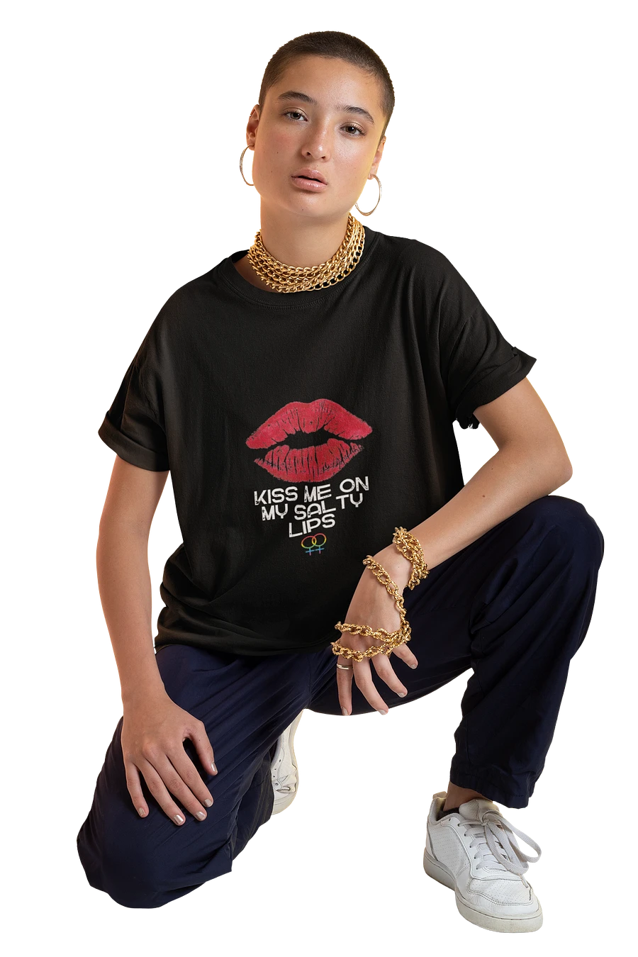 LGBTQ+ T-Shirt - Kiss Me On My Salty Lips (dark) product image (1)