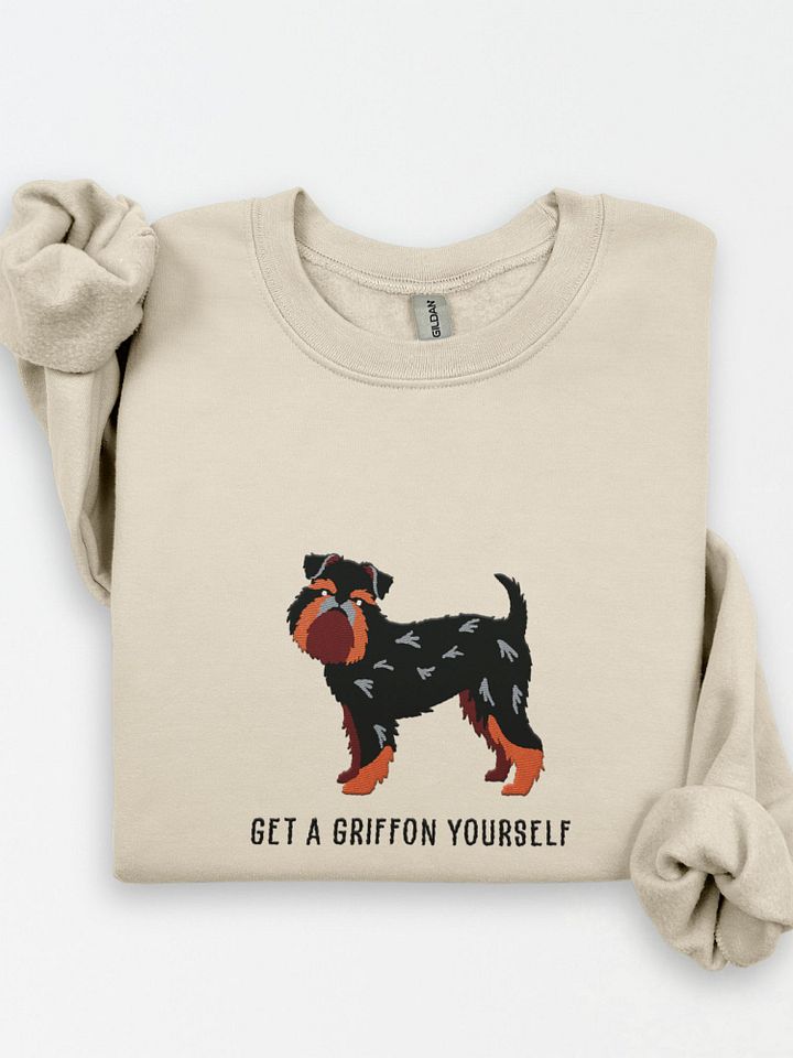 Get a Griffon Yourself Sweatshirt (Embroidered) of a Brussels Griffon(Black & Tan) product image (1)