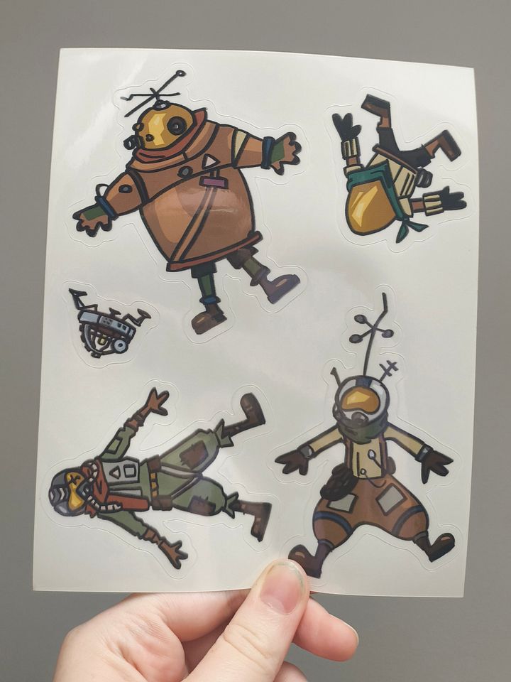 Outer wilds travellers sticker sheet (Transparent) product image (1)