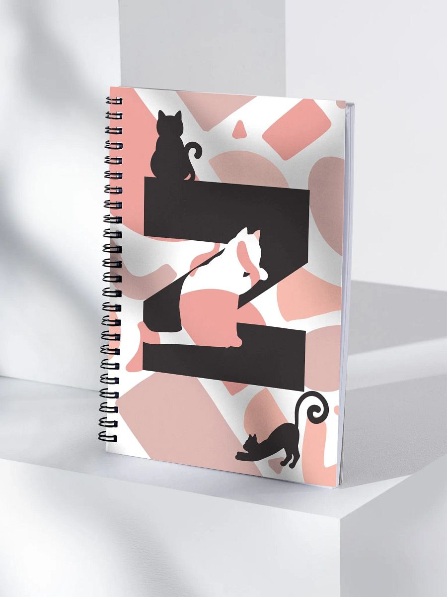 Monogram Letter Z Cat Lover Geometric Pinks Notebook product image (4)