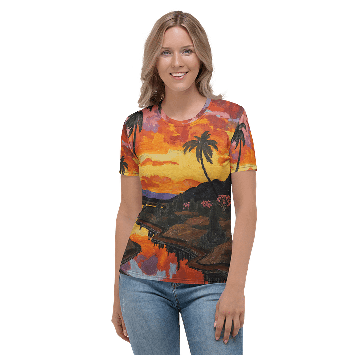Dreamscape Palm trees and sunset landscape All-Over Print Women's T-Shirt product image (2)