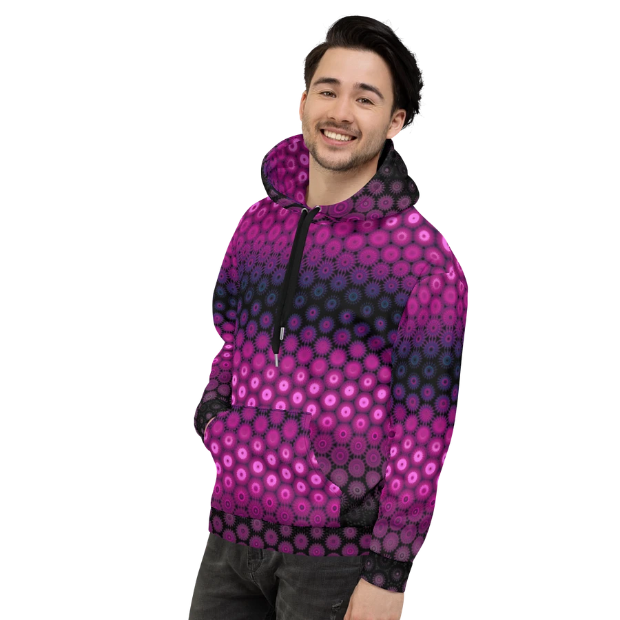 Abstract Raspberry and Black Unisex All Over Print Hoodie product image (15)