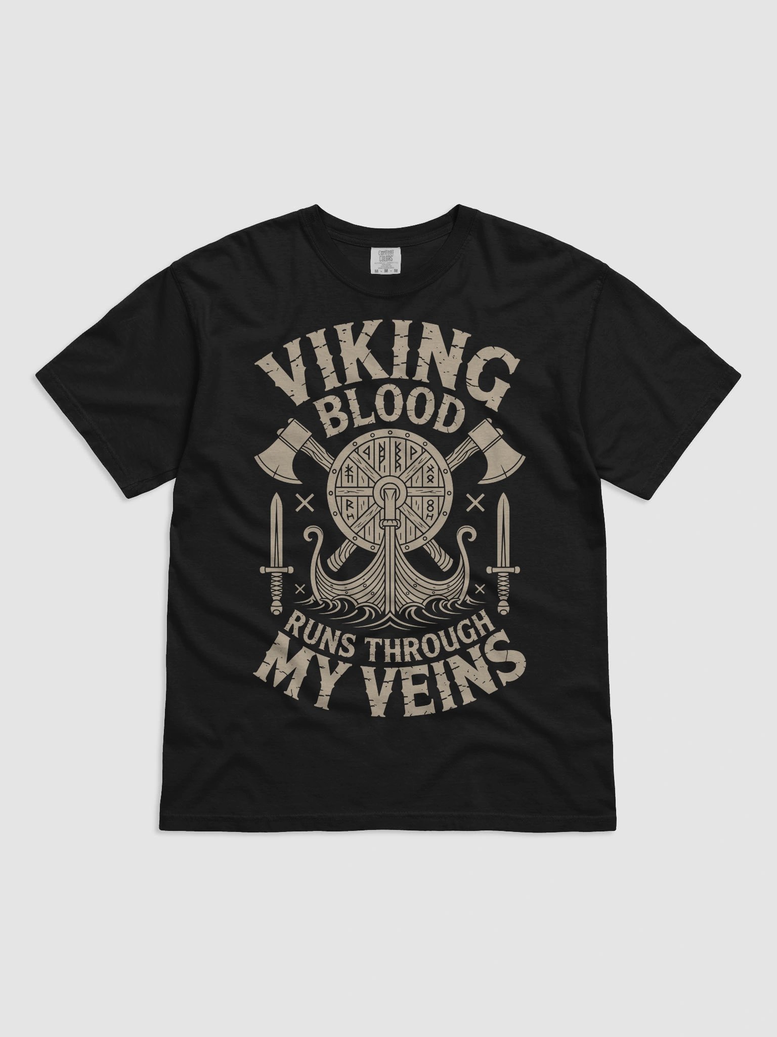 Viking Blood Runs Through My Veins T-Shirt – Norse Warrior Heritage Shirt product image (1)