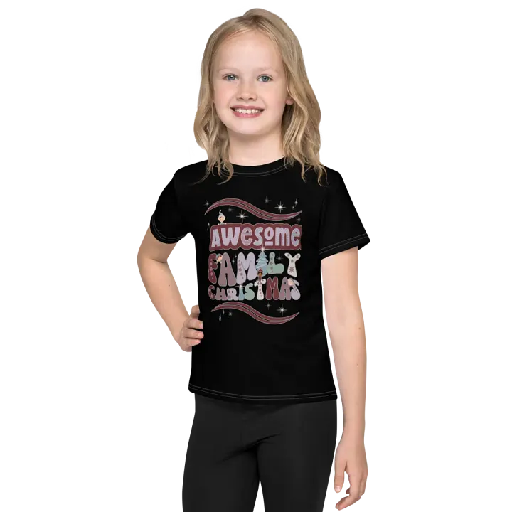 Fun Boho Awesome Family Christmas Black Kid's Tee product image (2)