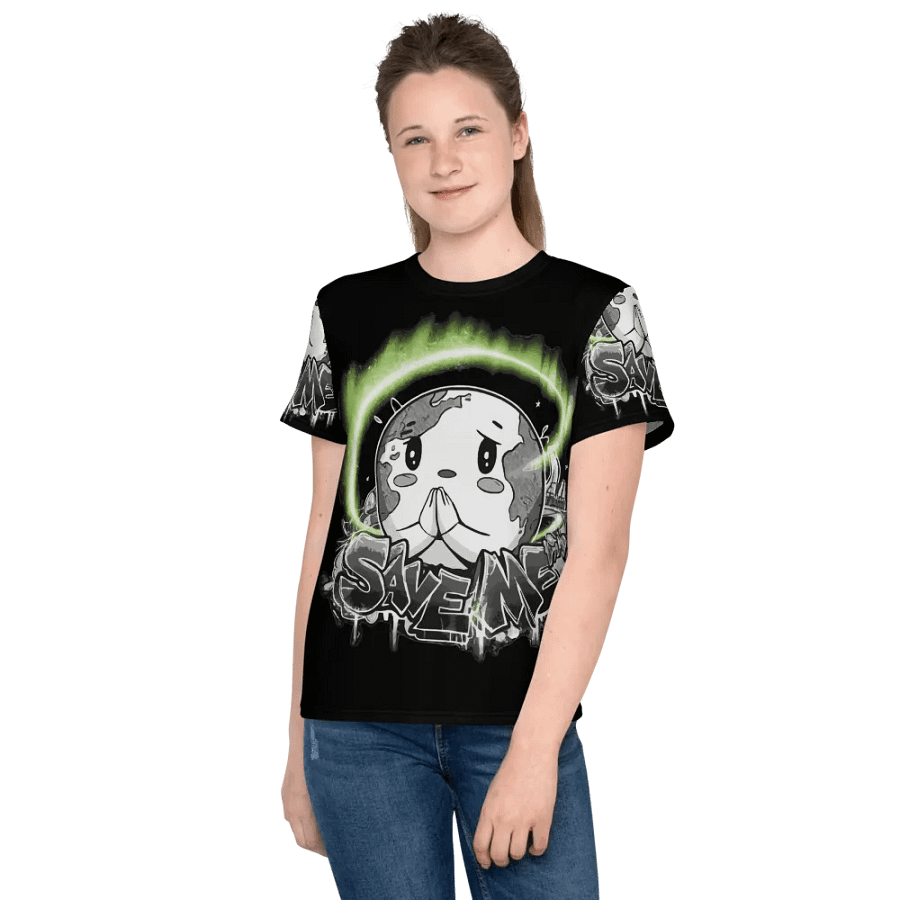 Save Me Youth Crew Neck T-Shirt | Eco-Friendly Style for Young Activists product image (9)