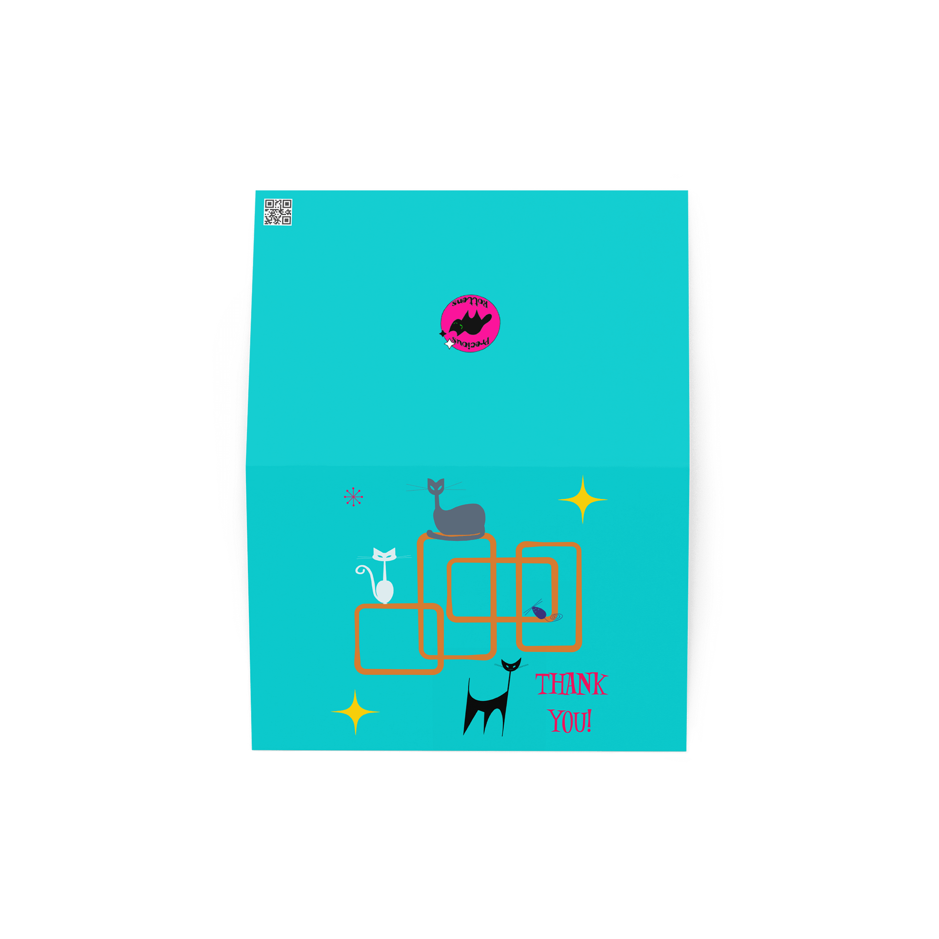 Whimsical Feline Thank You Card product image (2)