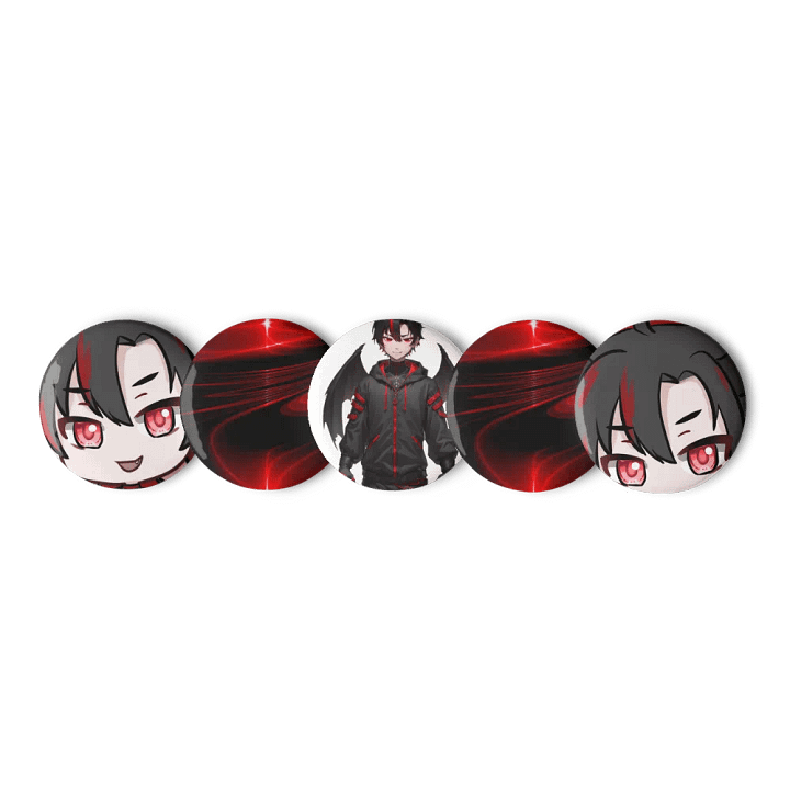 Red Light Waves Pin Buttons Set product image (3)