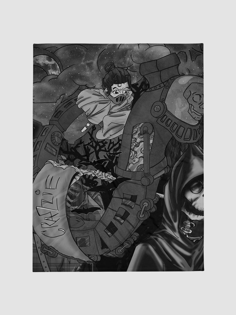 Crazzie Train Fleece Throw Blanket (B&W) product image (1)