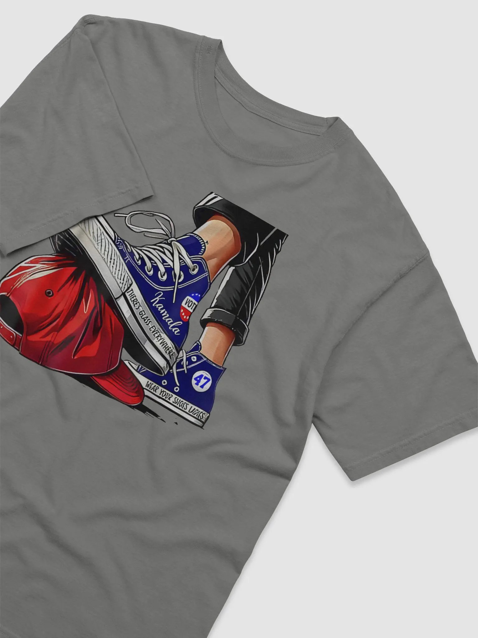 Kamala Chucks Stepping on Trump Hat Shirt product image (4)