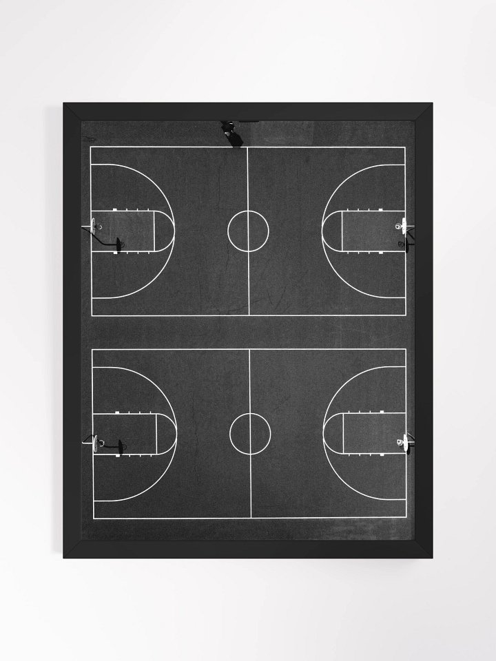 Aerial Basketball Court Photograph in High Quality, Modern, Black and White product image (1)