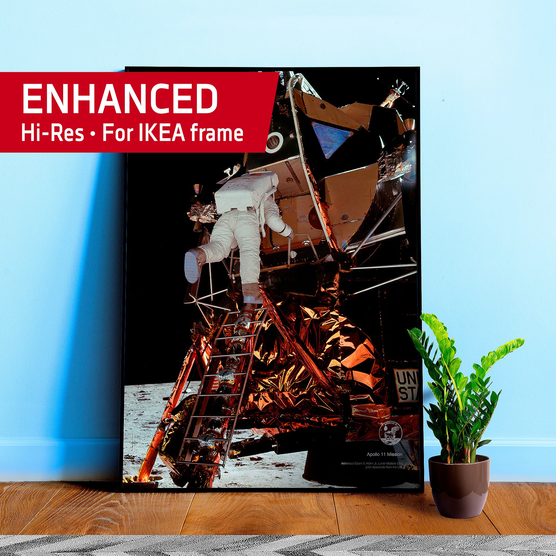 NASA Apollo 11: Edwin Aldrin and Lunar Module, 1969 — space poster, space art, photo poster, NASA print, space wall decor product image (1)