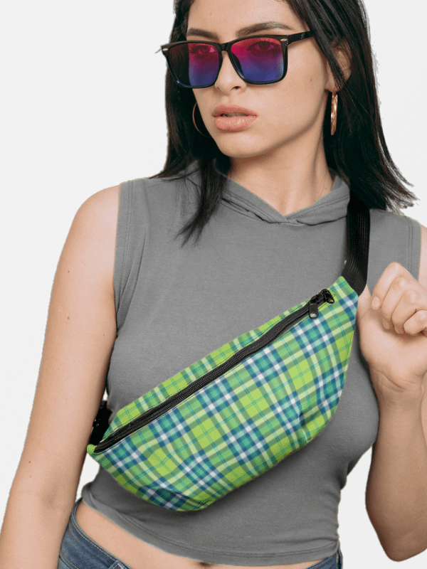 Lime Green and Turquoise Plaid Fanny Pack product image (1)