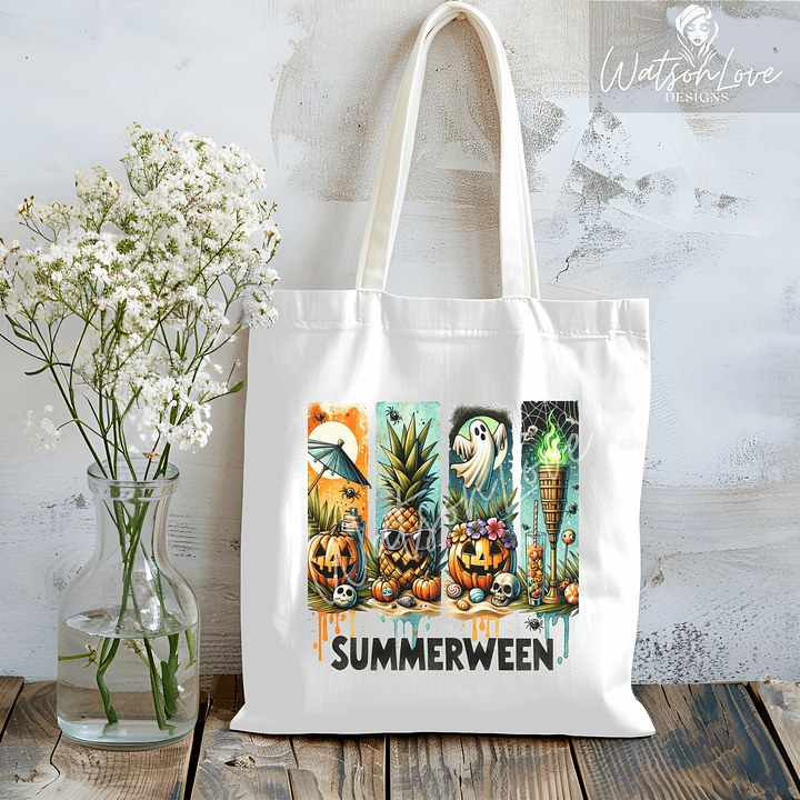 Summerween Halloween PNG Tropical Halloween Clipart Digital Download ONLY Beach Party Sublimation Design Halloween Brushstroke product image (2)
