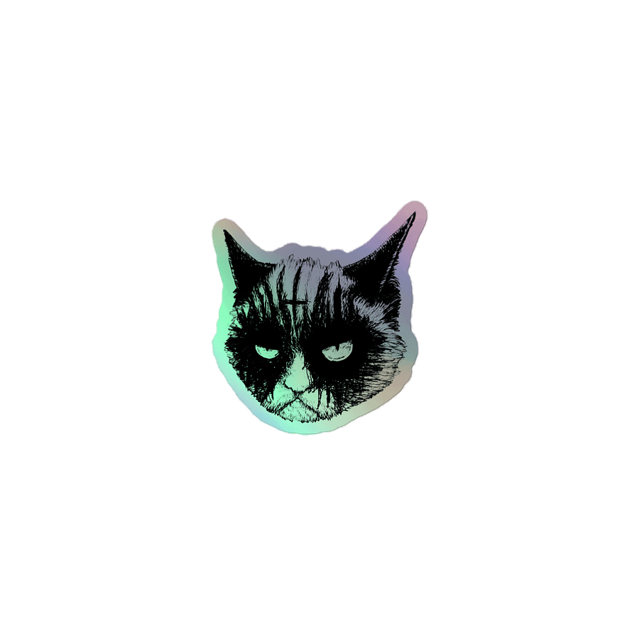 Cats And Metal Grumpy Holo Sticker product image (1)