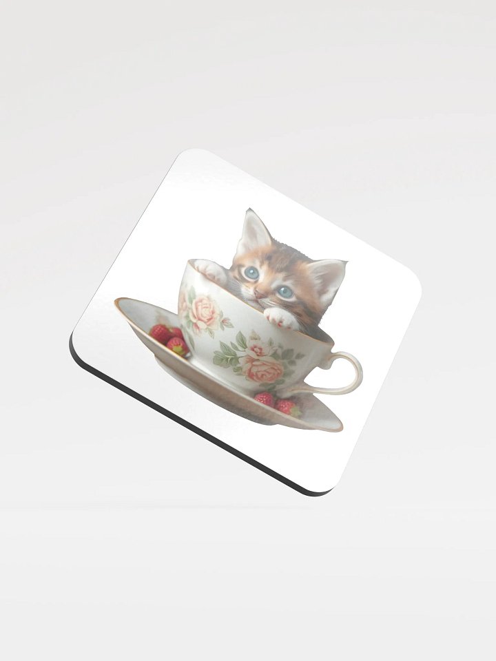 Kitten Teatime Cork Coaster product image (2)