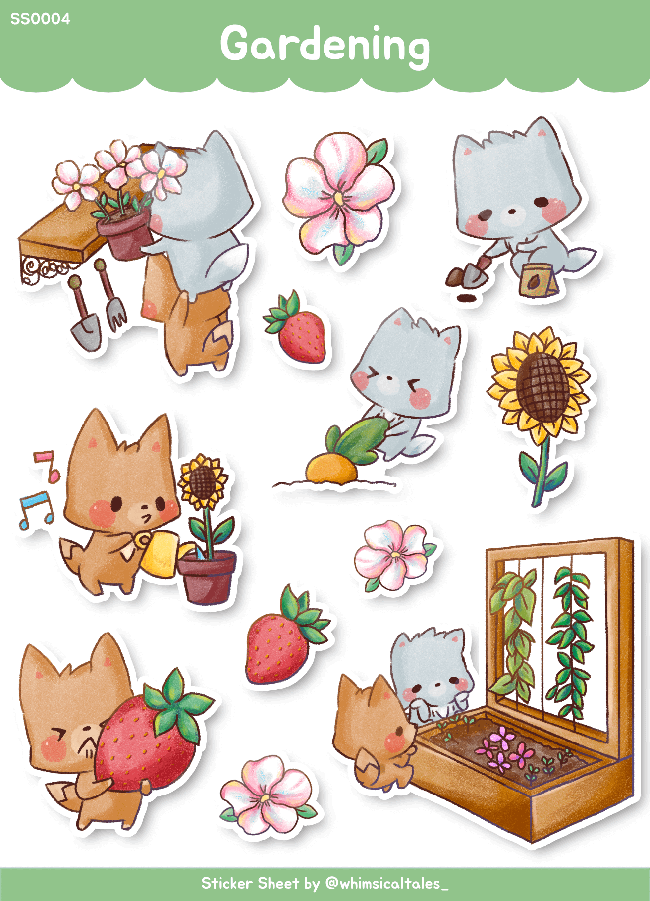 Gardening with the Foxes | Sticker Sheet product image (1)