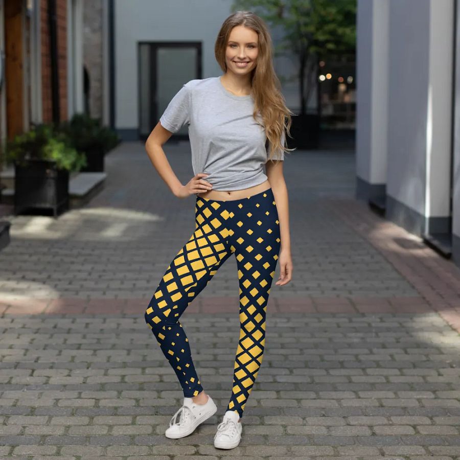 Golden Grid All-Over Leggings product image (7)
