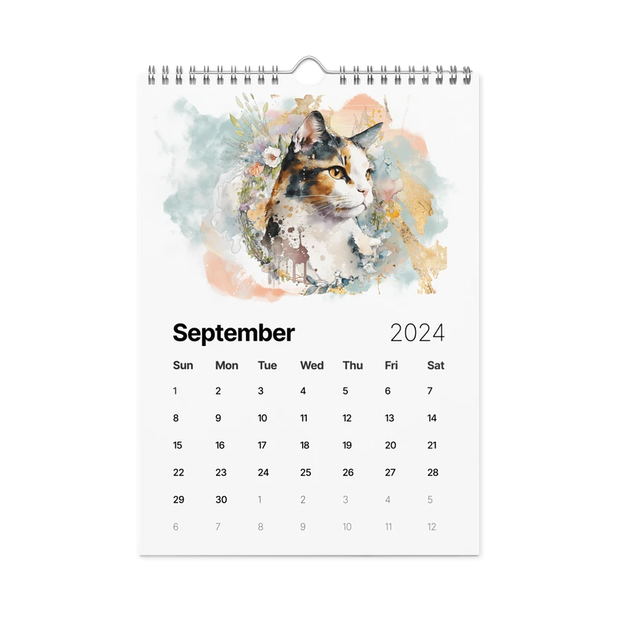 Watercolor Cats 2024 Wall Calendar, 12 Month product image (13)