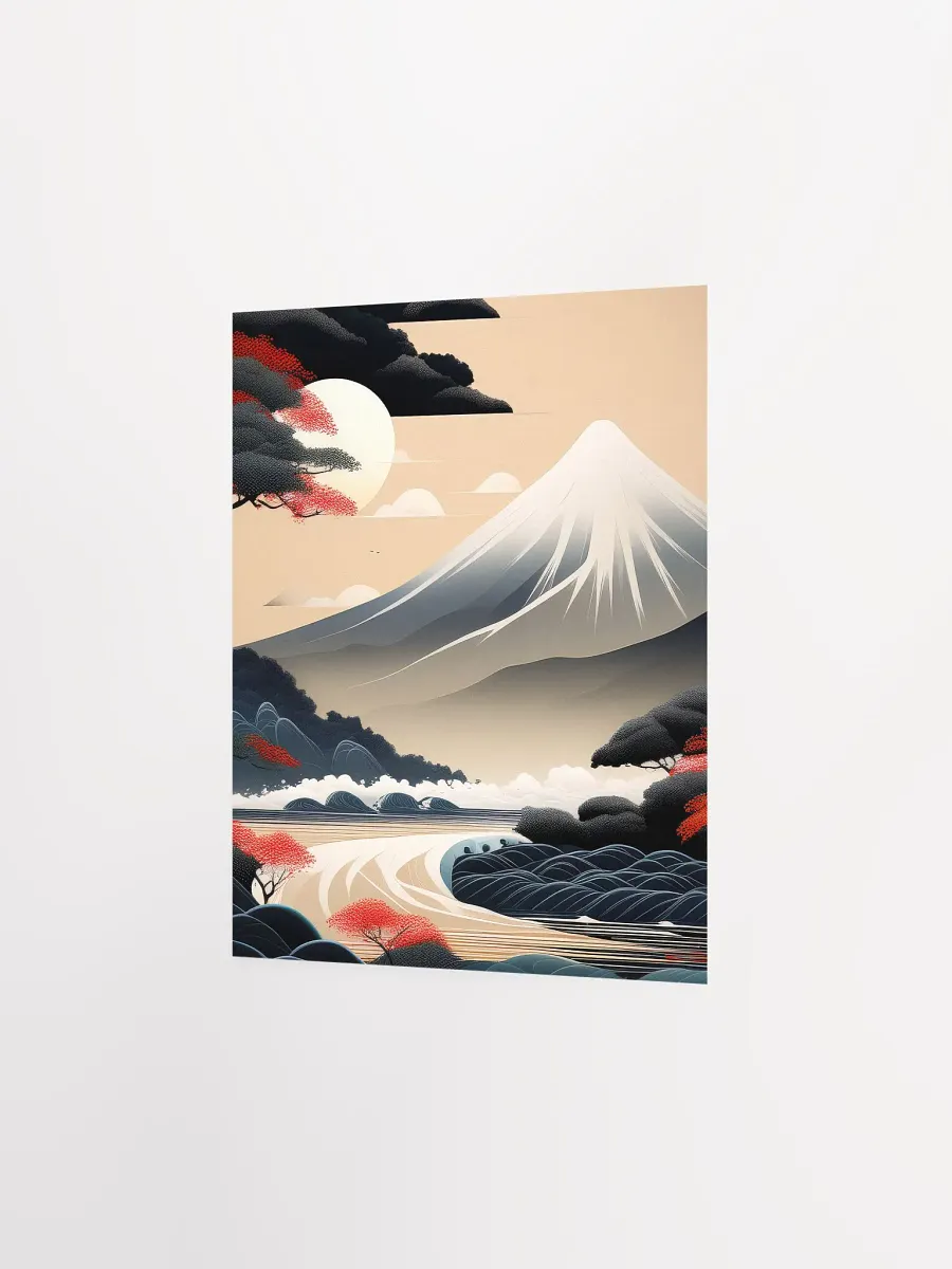 Japandi Art Mountain Landscape - Poster - Small and Standard Sizes - 8x10-11x14-12x16-16x20 Inches product image (8)