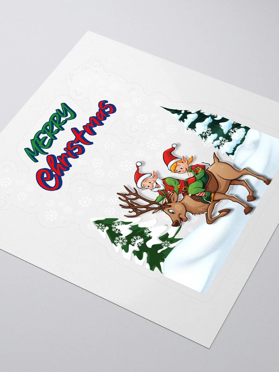 Santa Elves Riding A Reindeer Sticker product image (3)