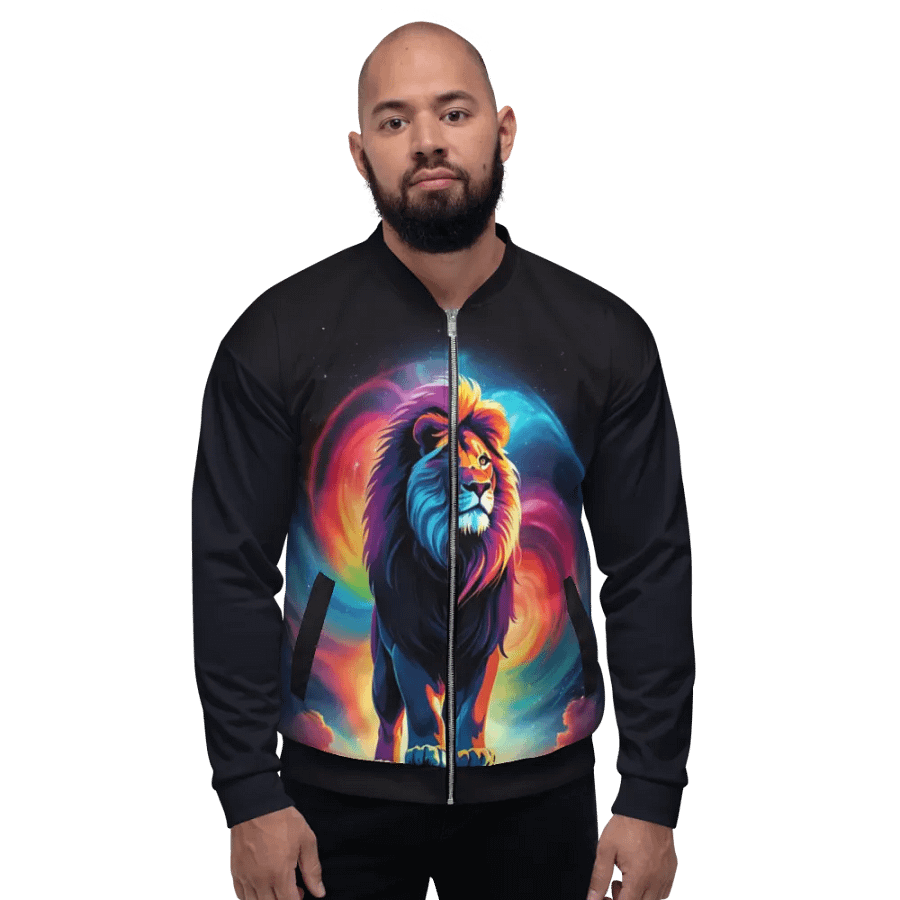 Colorful Lion All Over Print Zip Up Jacket product image (3)