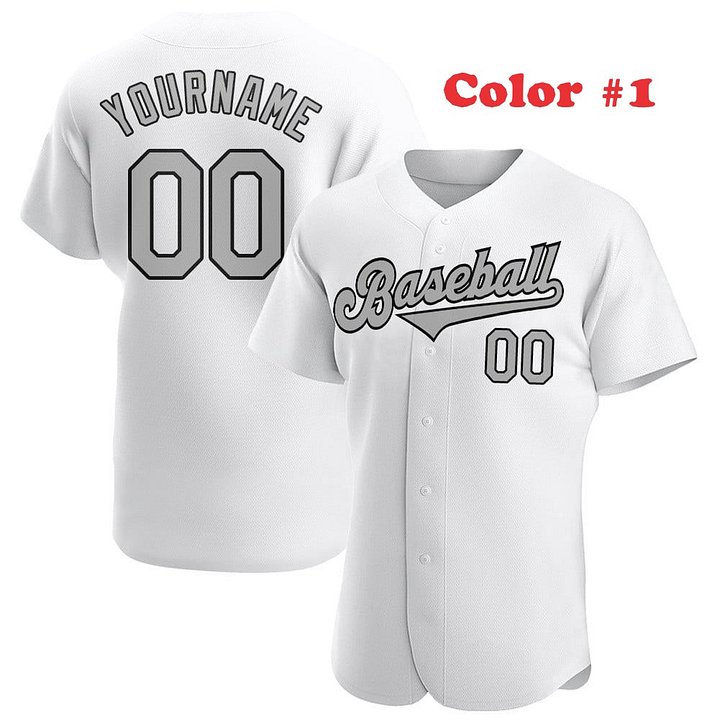 Authentic Baseball Jersey, Custom Baseball Jersey, Personalized Sport Jersey, All Color With No Lines product image (2)