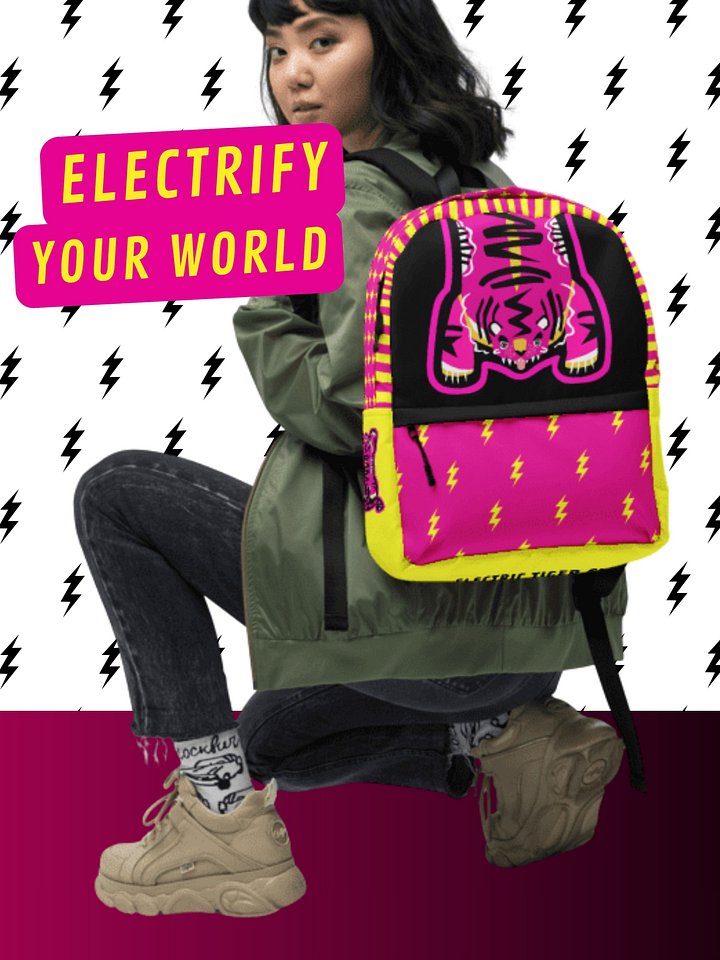 Pink and Yellow Tiger Backpack product image (1)