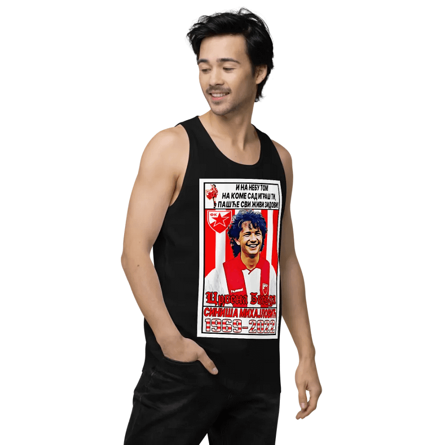 Siniša Mihajlović (FK Crvena Zvezda) #5 Cotton Heritage Men's Premium Tank Top product image (3)