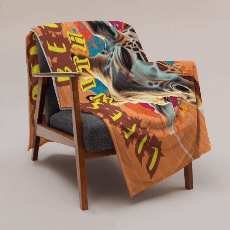 THROW BLANKET - GIRAFFE - LIFES BETTER WITH A HIGHER PERSPECTIVE product image (3)