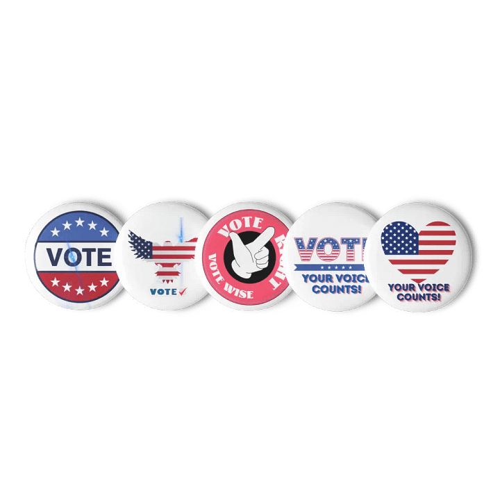 Patriotic Vote Pin Buttons Set product image (1)