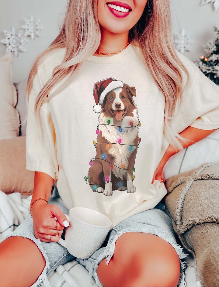 Funny Australian Shepherd(Red Tricolor) Christmas T-Shirt product image (16)