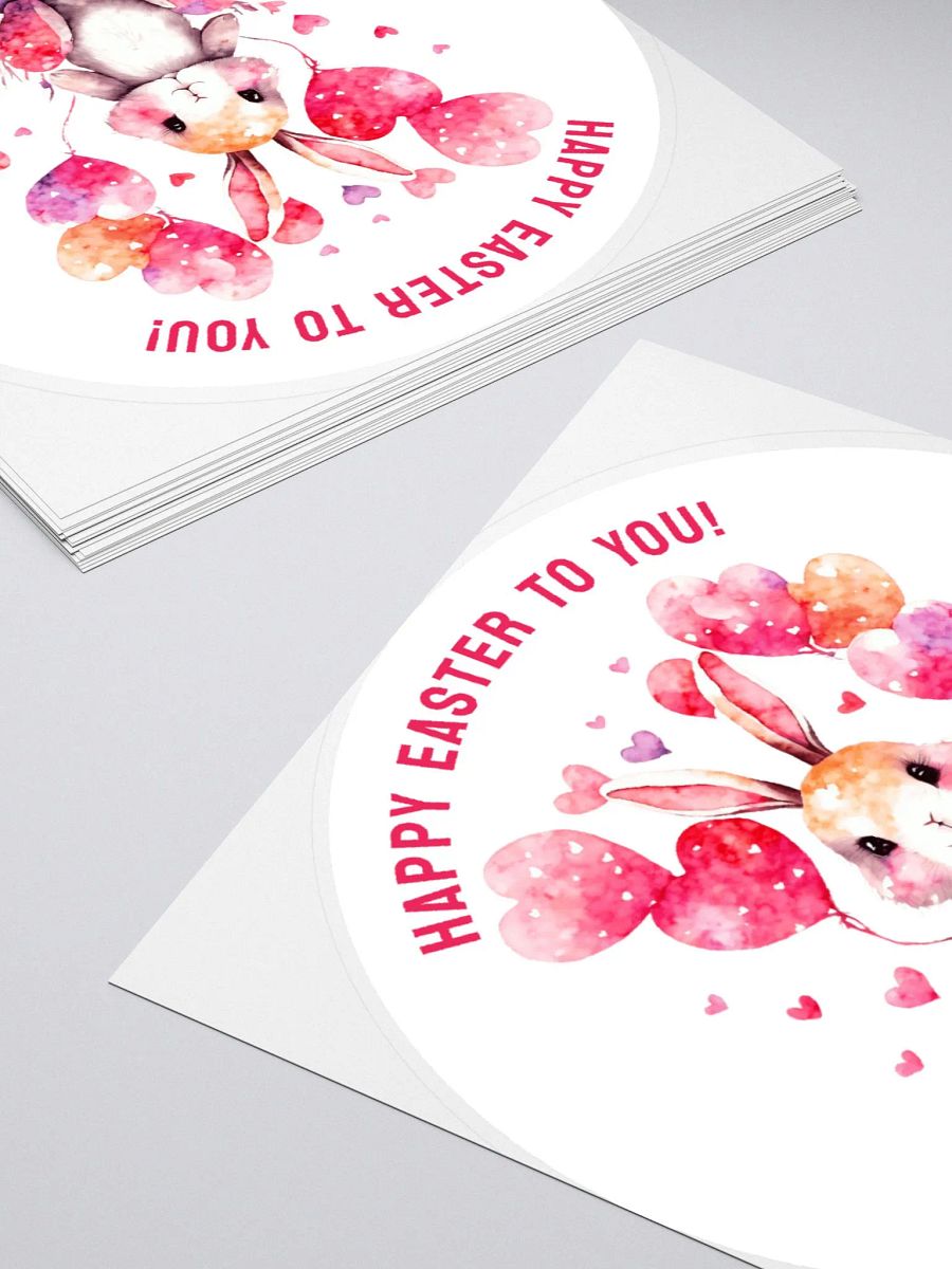 Easter Greetings from Adorable Bunny Holding Heart Balloons product image (5)