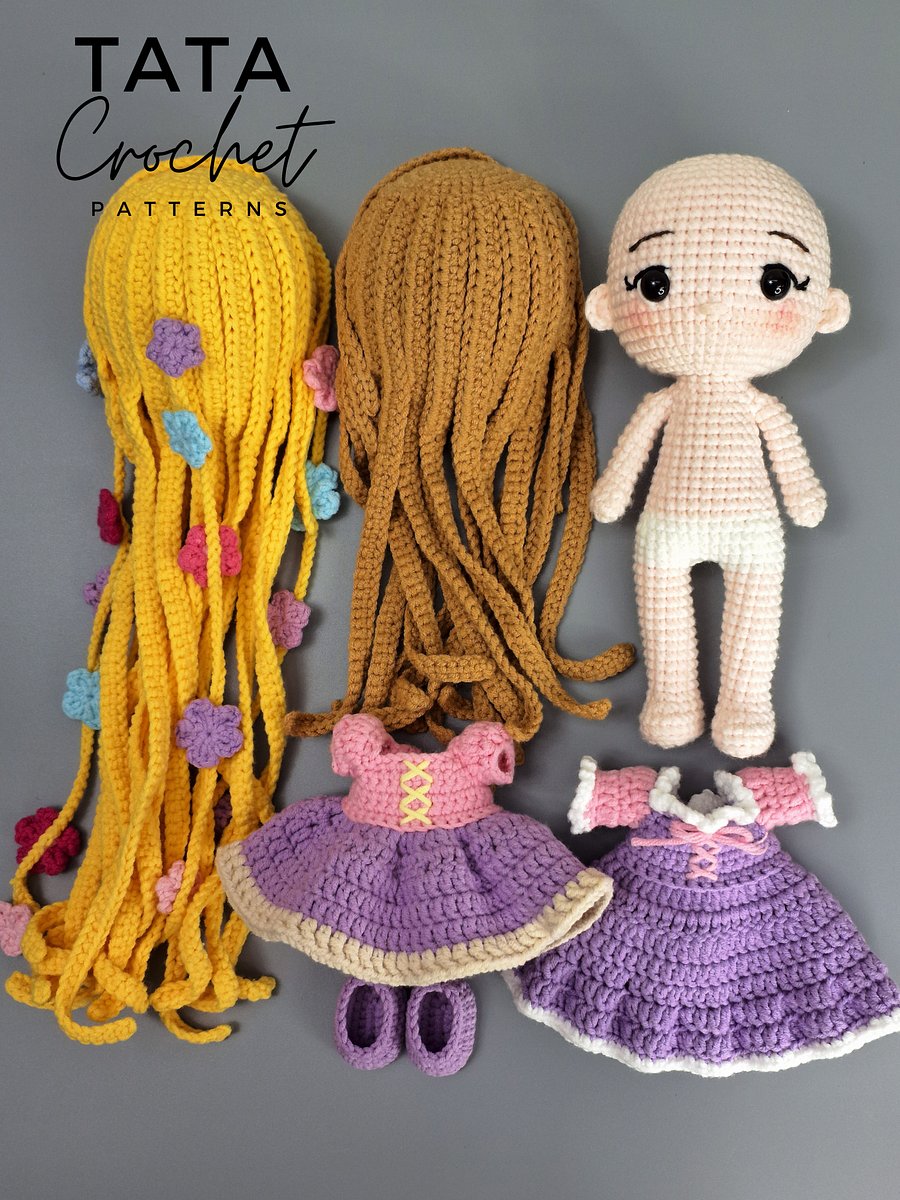 PDF -♡- Doll Dress Up & Transformation -♡- Rapunzel Disney Princess Amigurumi Crochet Pattern product image (11)