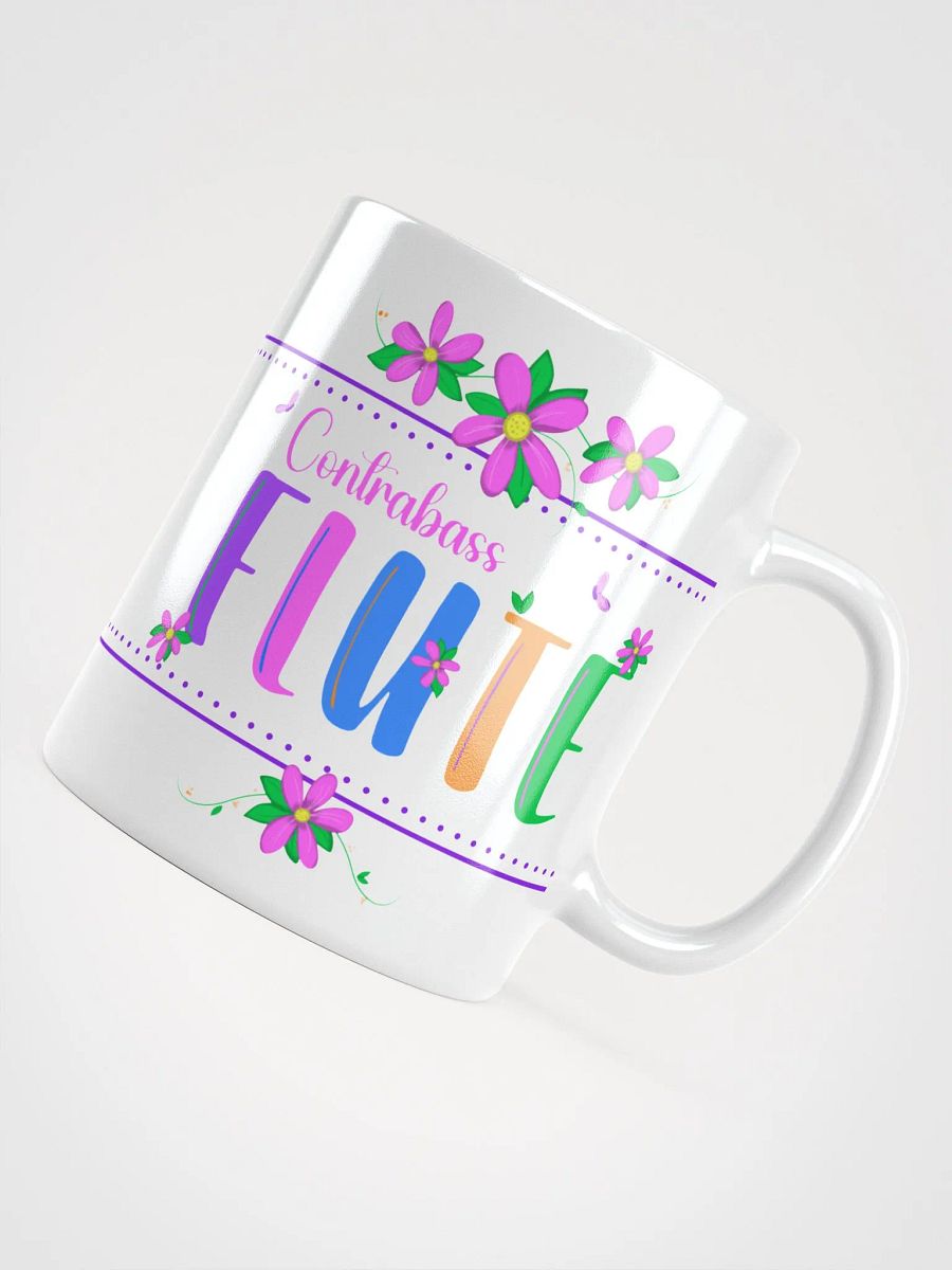Floral Flutes White Glossy Mug - Contrabass product image (4)