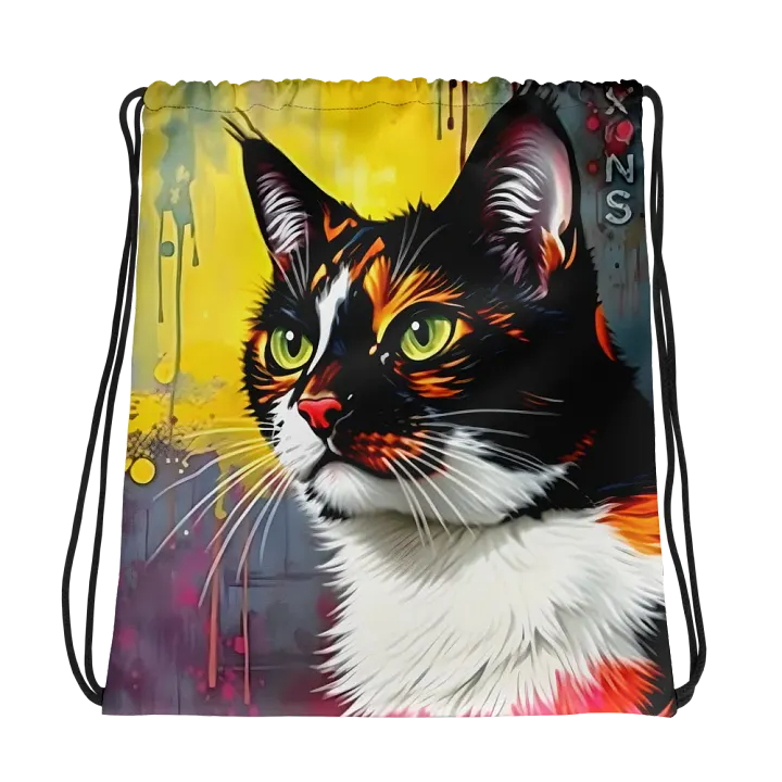My Cat Monkey- Vibrant Fur All-Over Drawstring Bag product image (1)