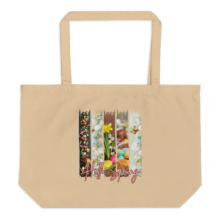 Hello Spring Brush Stroke Organic Tote Bag product image (2)