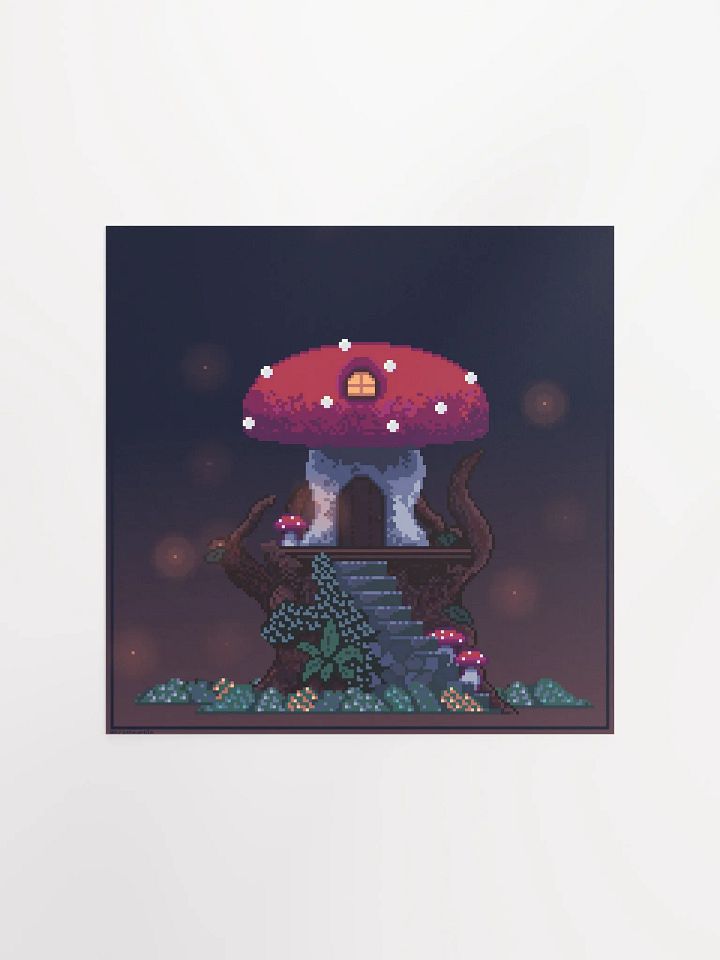 Mushroom House Pixel Art Print product image (1)