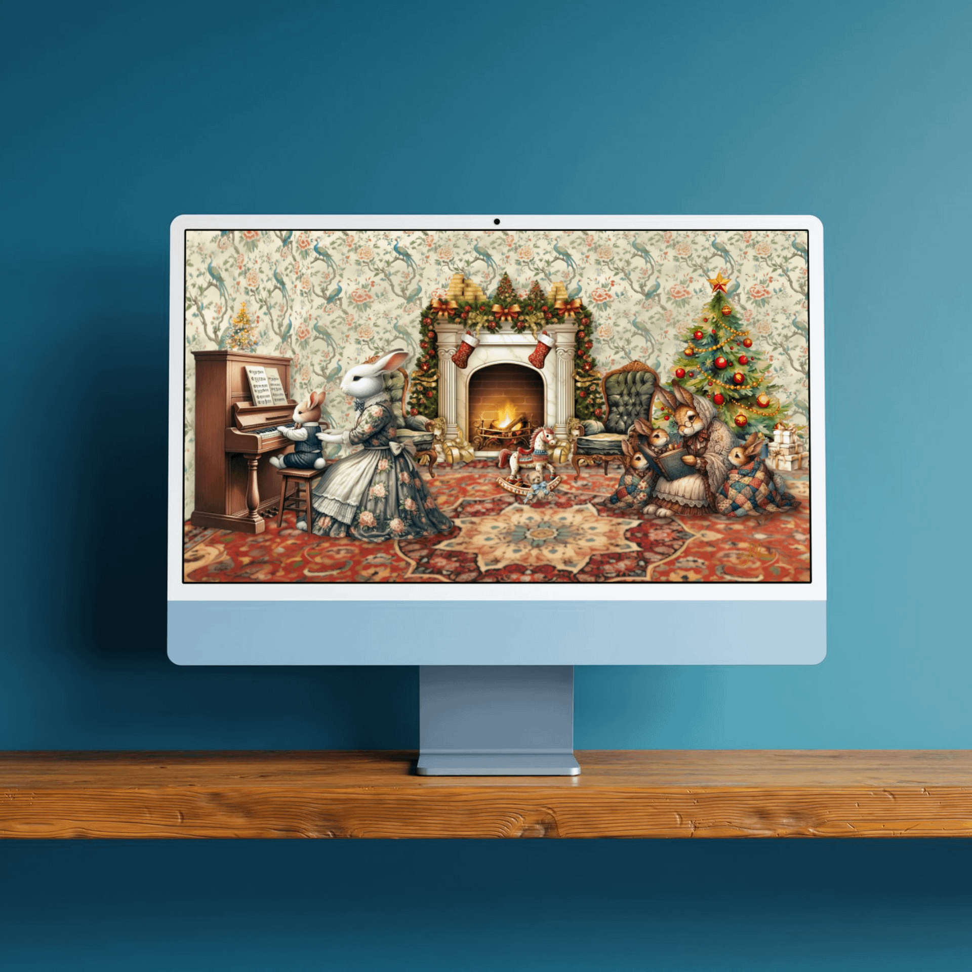A Regency Christmas Tale Digital Wallpaper – 13 Resolutions for Laptop, Desktop & Smart TV | Festive Holiday Scenes product image (5)