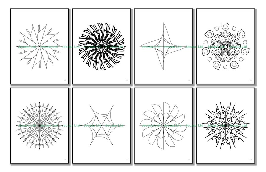 100 Geometric Mandala Coloring Pages | PDF | Digital File | Series GM2025 Vol. 5 product image (5)