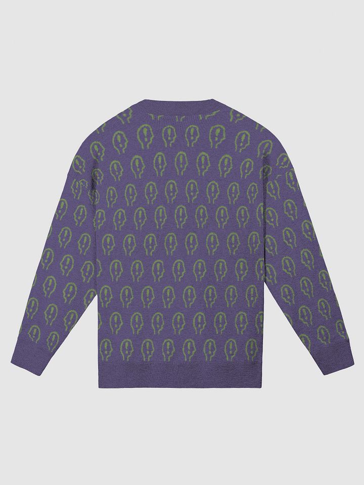 EXCLAIMING MENTALLY (repeating design, purple and green) relaxed knitwear crewneck product image (2)