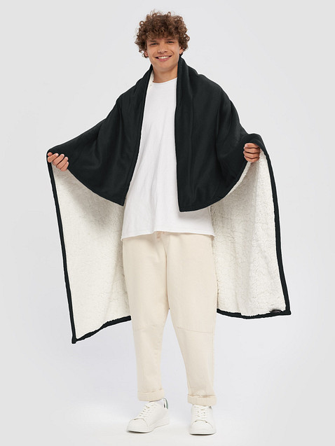 Photo showing Port Authority Embroidered Premium Sherpa Blanket