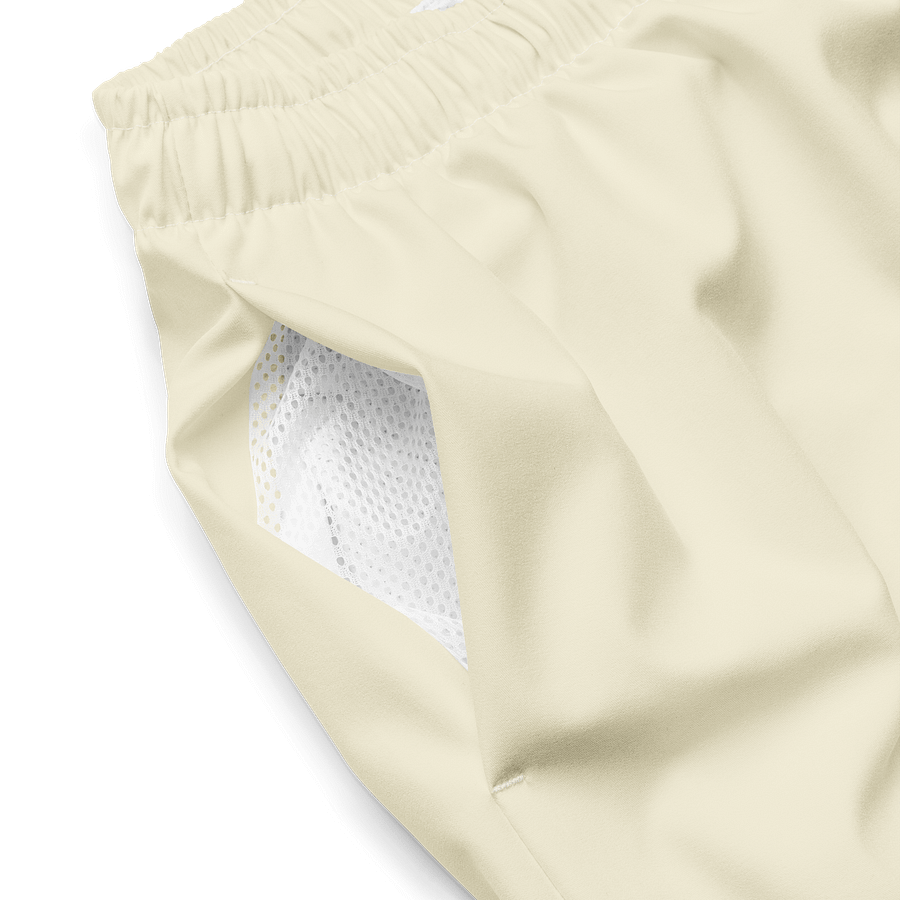 Off White Beige Solid Color Men's Swim Trunks product image (1)